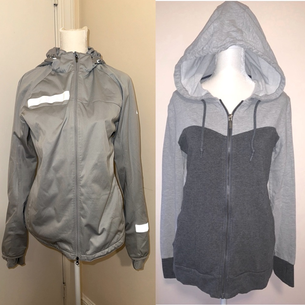 Bundle of 2 Women’s Jackets, Nike & Adidas, Gray, Size Medium